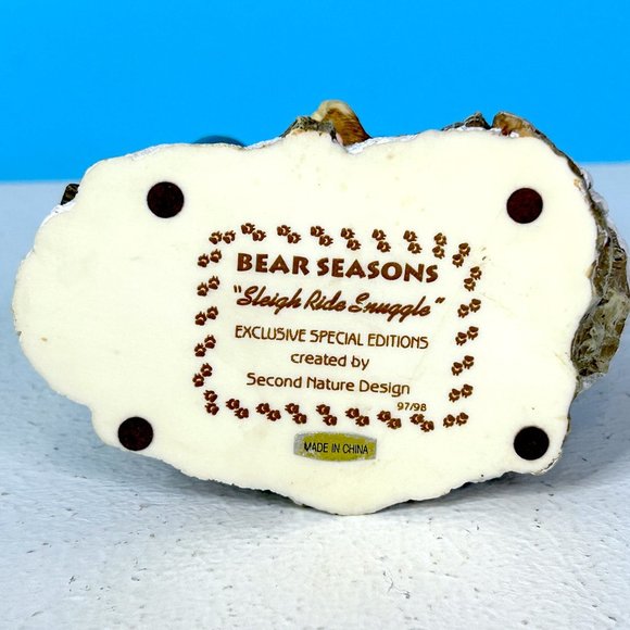 Second Nature Design Bear‎ Seasons Sleigh Ride Snuggle 4.75" Special Ed Figurine - Picture 5 of 6